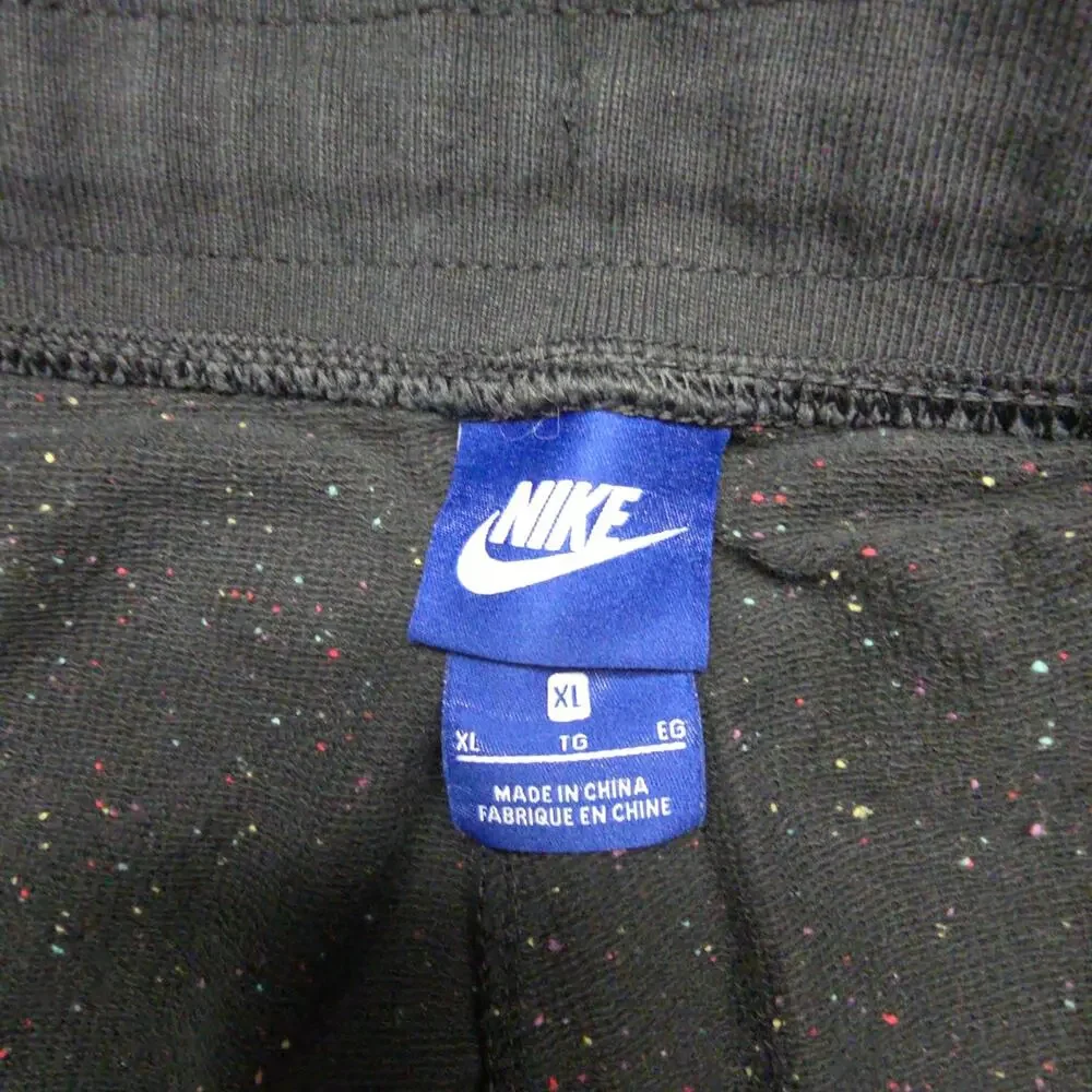 Nike Womens Black Rainbow Speckled Hoodie Jogger Set XL Cotton Blend Casual